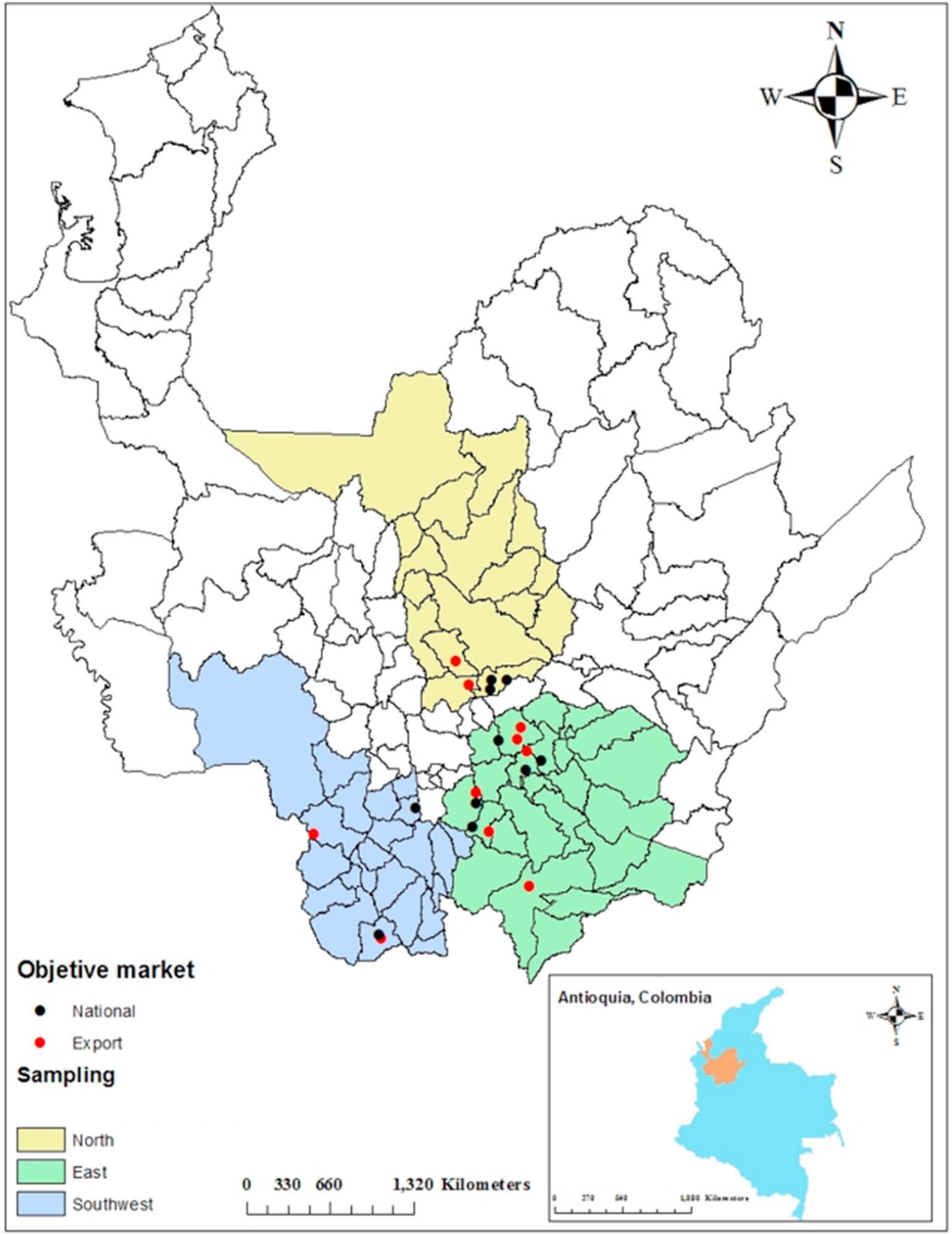 Localisation of the avocado plots evaluated